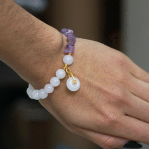 Pulsera Amatista y Cuarzo Cristal