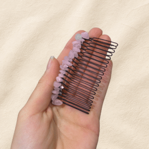 Peineta en Cuarzo Rosa