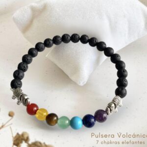 Pulsera Piedra Volcanica 7 Chakras